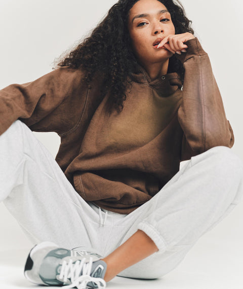 Faded Hooded Sweatshirt Red