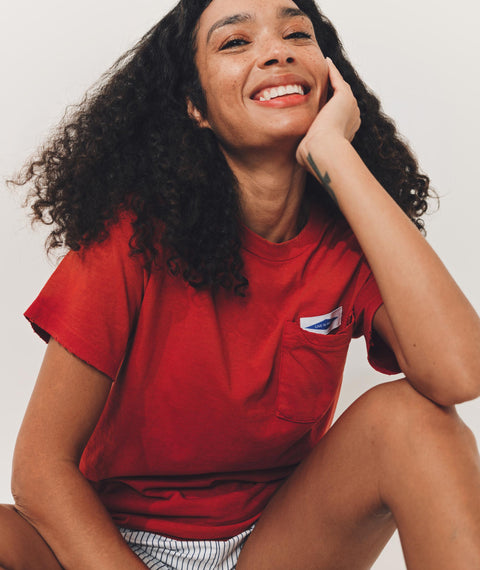 AWE Faded Pocket T-Shirt Red