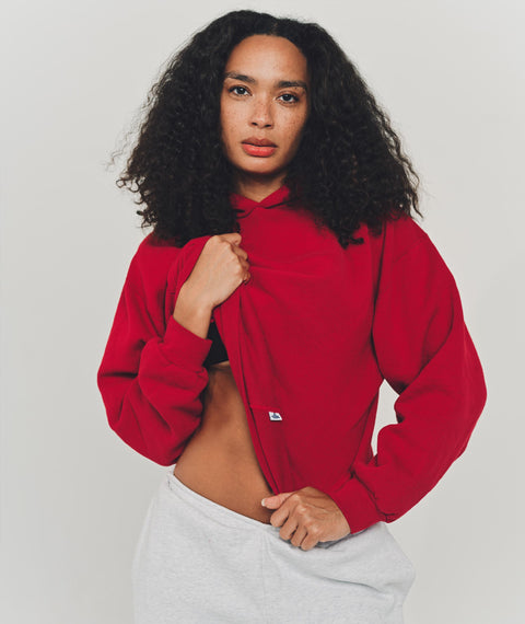 AWE Solid Hooded Sweatshirt Red