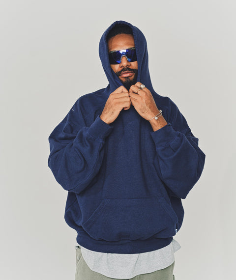 Solid Hooded Sweatshirt Navy