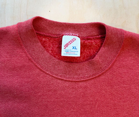 1990's Stripped Down Jerzees Sweatshirt Red
