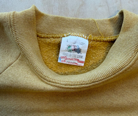 1980's Stripped Down Fruit of the Loom Sweatshirt Yellow