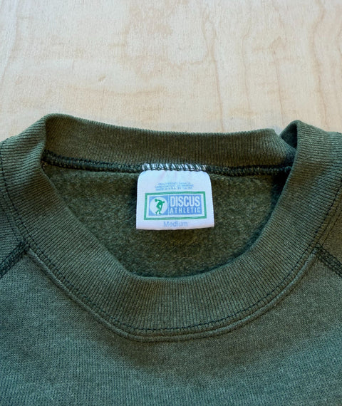 1990's Stripped Down Discus Athletic Sweatshirt Green