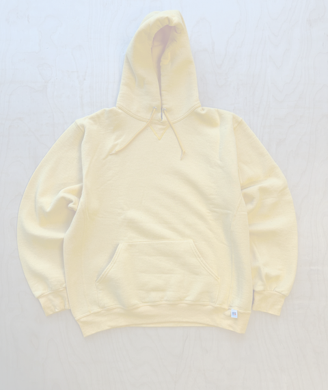 2000's Stripped Down Russell Athletic Hooded Sweatshirt Yellow