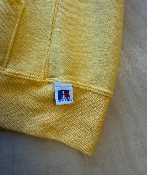 2000's Stripped Down Russell Athletic Hooded Sweatshirt Yellow