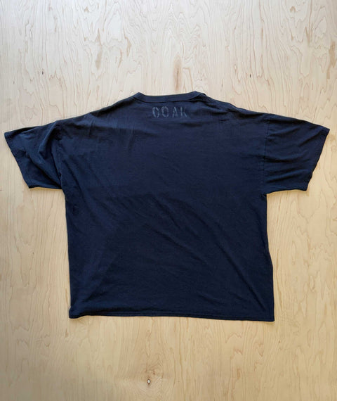 Late 2000's OOAK Stencil Russell Athletic T-shirt Black