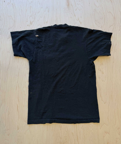 1990s's OOAK Stencil BVD Pocket T-shirt Black