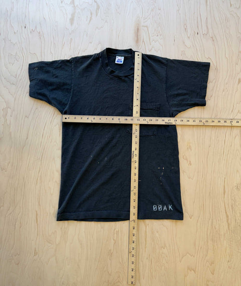 1990s's OOAK Stencil BVD Pocket T-shirt Black