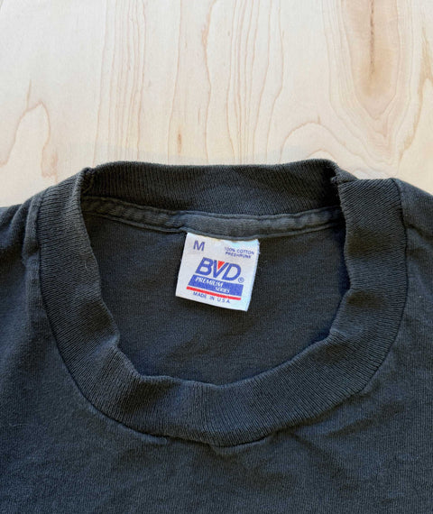 1990s's OOAK Stencil BVD Pocket T-shirt Black