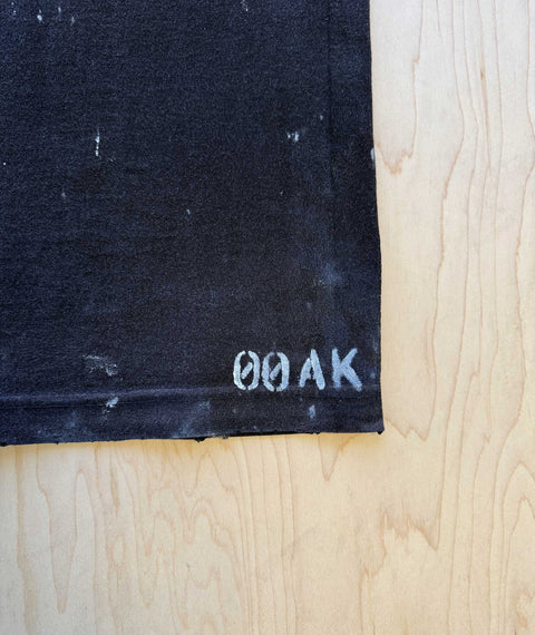 AWE OOAK Stencil Paint Splattered T-shirt Black