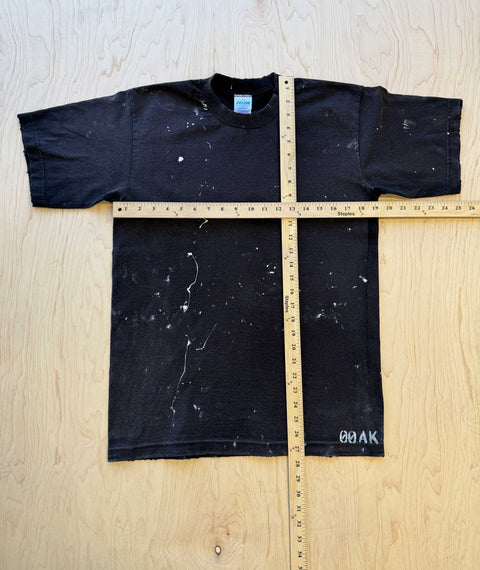 AWE OOAK Stencil Paint Splattered T-shirt Black