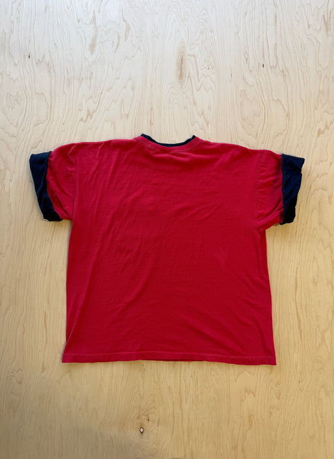 1990's Jeri Jo Double Collar T-Shirt- Redy/Navy