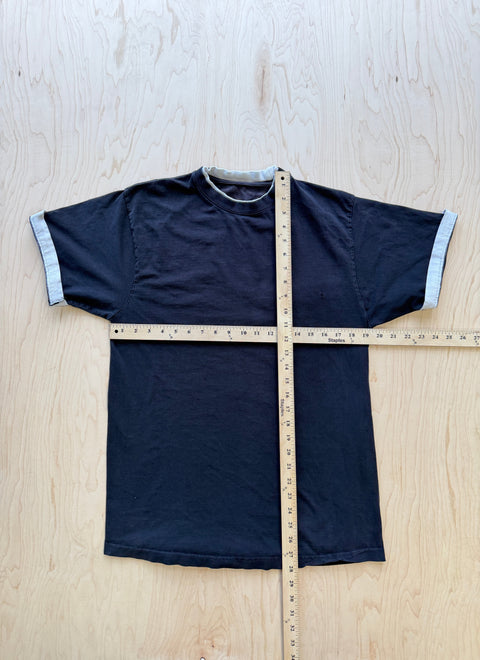 1990's Double Collar T-Shirt- Black/White