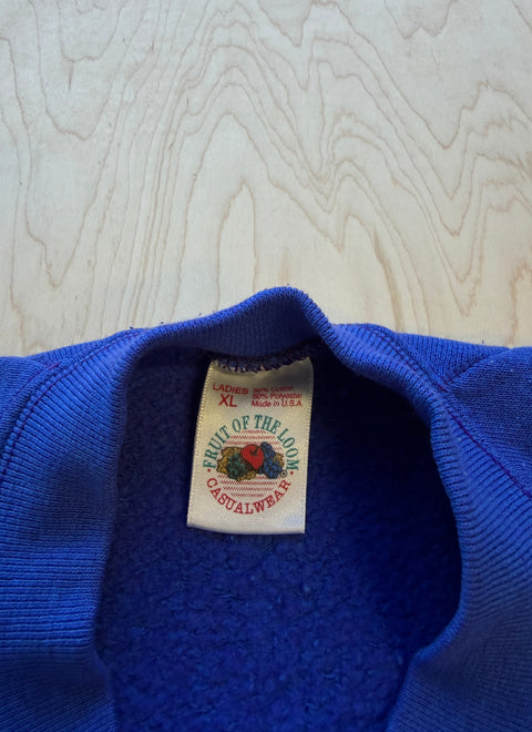 1990's Fruit Of The Loom Crewneck Sweatshirt- Blue