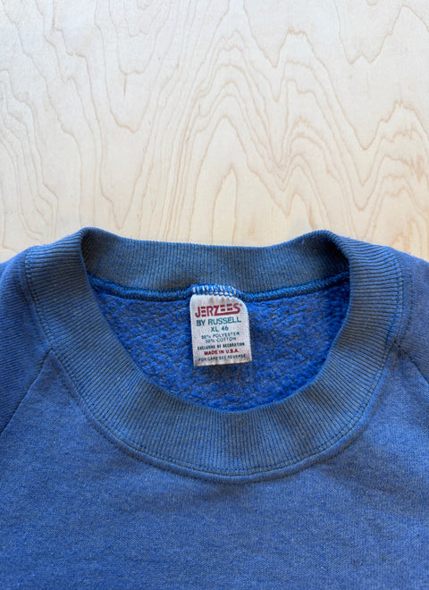 1980's Jerzees By Russell Crewneck Sweatshirt- Blue