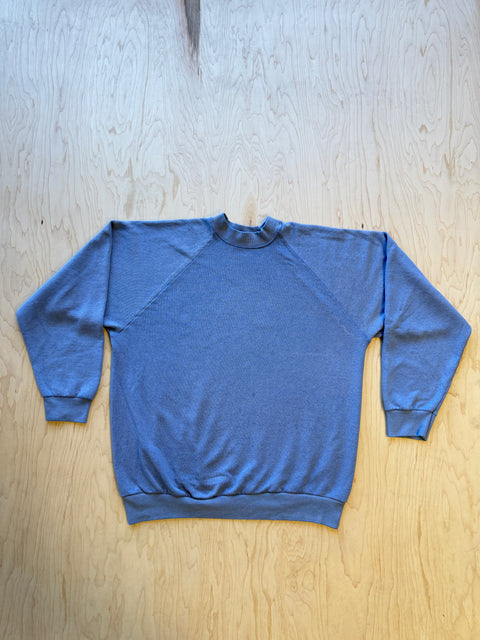1990's Raglan Crewneck Sweatshirt- Blue