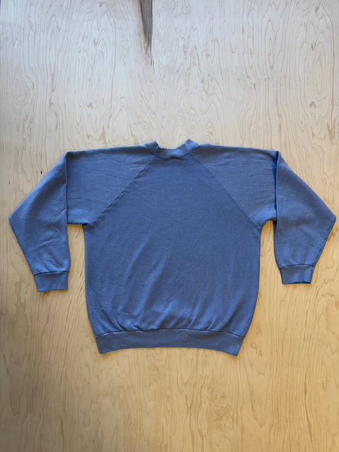 1990's Raglan Crewneck Sweatshirt- Blue