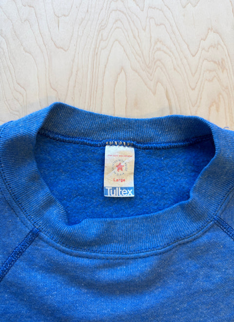 1980's Tulex Raglan Crewneck Sweatshirt- Blue