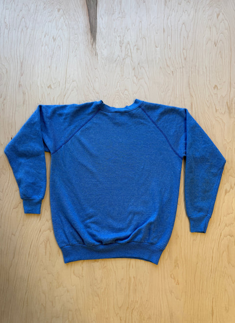 1980's Tulex Raglan Crewneck Sweatshirt- Blue