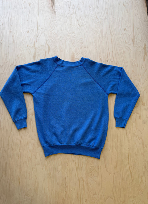 1980's Tulex Raglan Crewneck Sweatshirt- Blue