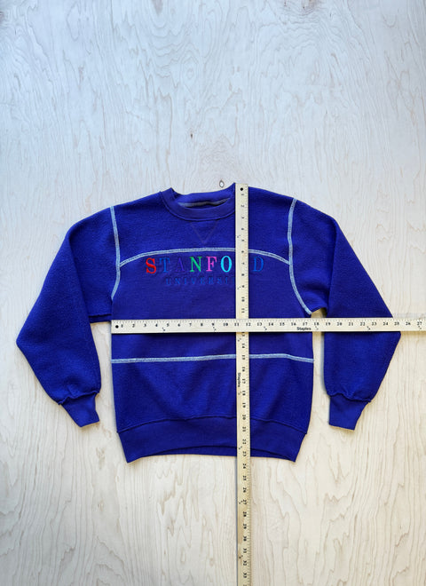 Stanford Flipped Panel Crewneck Sweatshirt- Purple