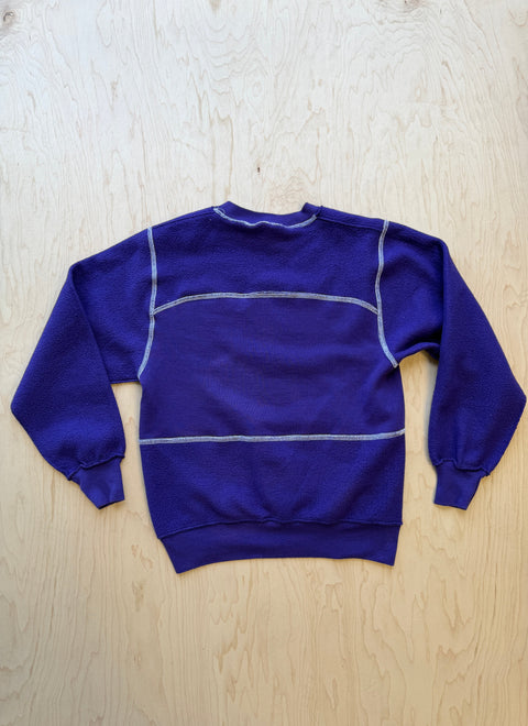 Stanford Flipped Panel Crewneck Sweatshirt- Purple