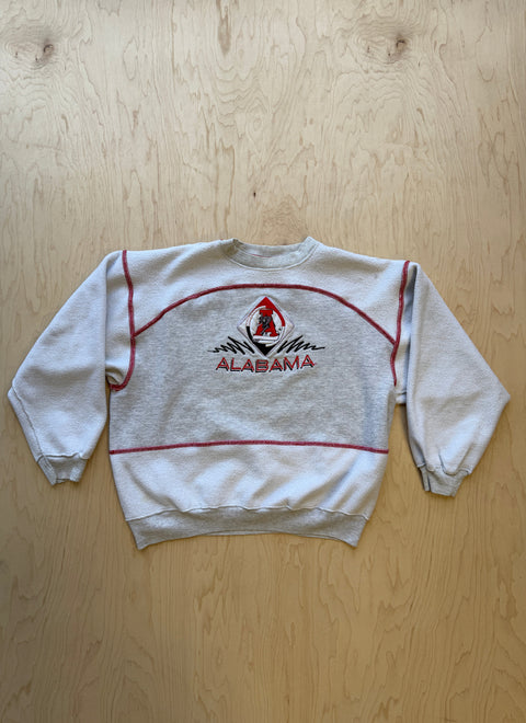 Alabama Flipped Panel Crewneck Sweatshirt- Heather Grey