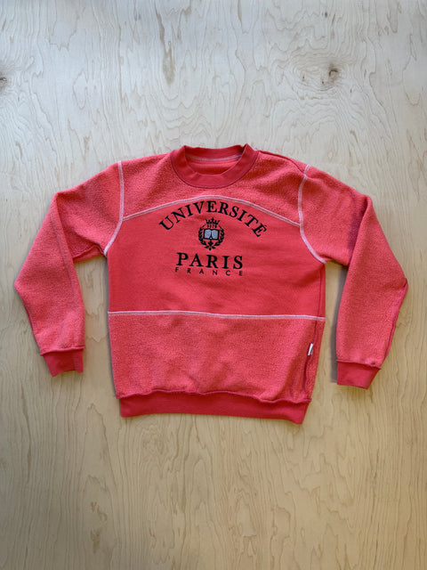 Universite Paris Flipped Panel Crewneck Sweatshirt- Peach