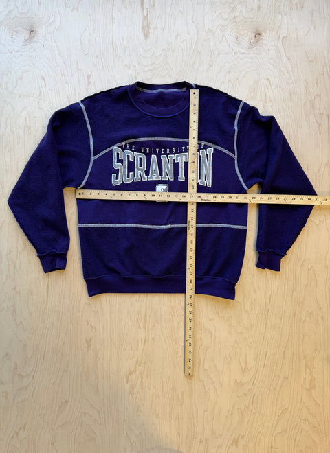 The University Of Scranton Flipped Panel Crewneck Sweatshirt- Purple