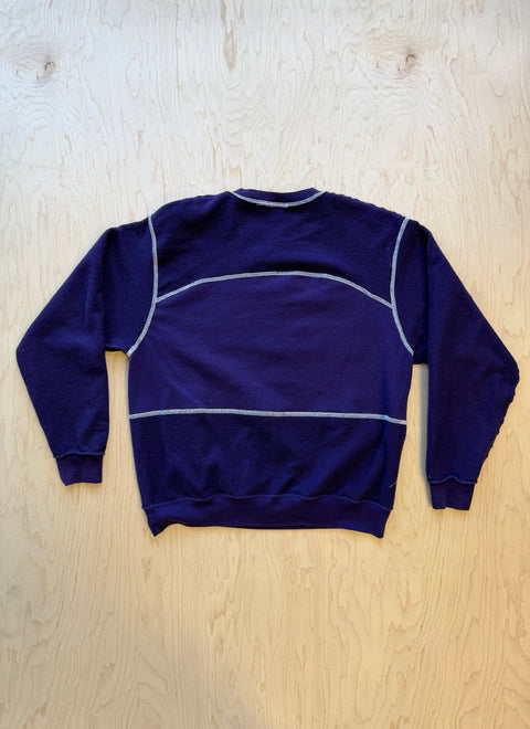 The University Of Scranton Flipped Panel Crewneck Sweatshirt- Purple