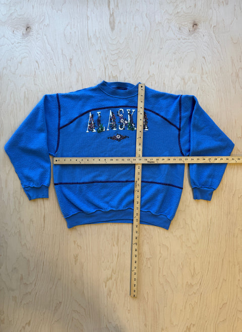 Alaska Flipped Panel Crewneck Sweatshirt- Blue