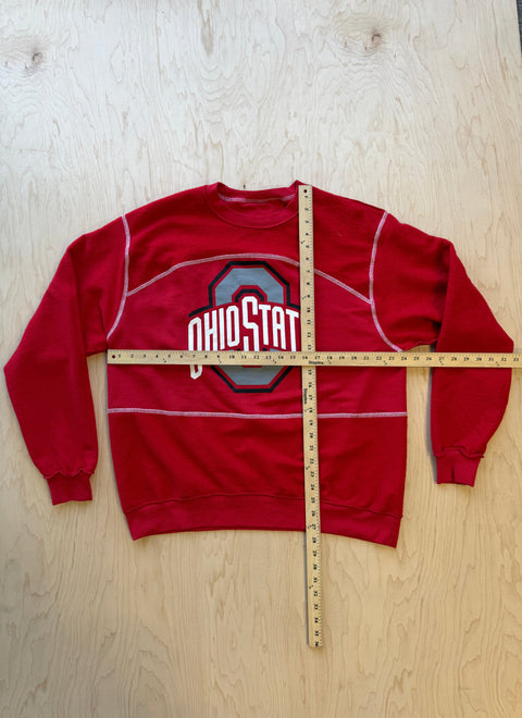 Ohio State Flipped Panel Crewneck Sweatshirt- Scarlet