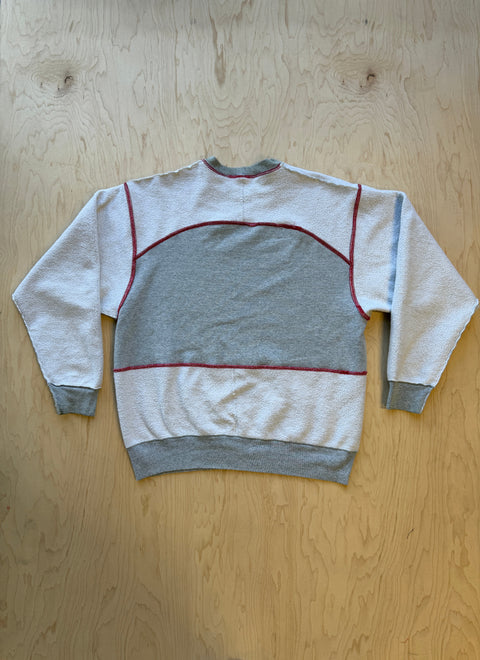 Frozen Ropes Flipped Panel Crewneck Sweatshirt- Grey