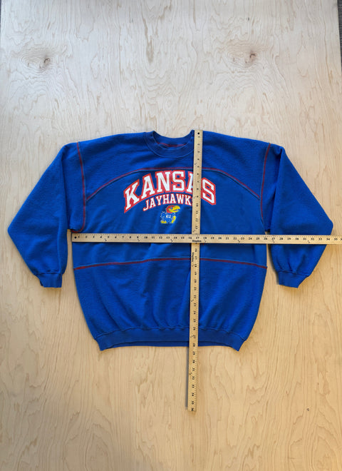 Kansas Flipped Panel Crewneck Sweatshirt- Royal Blue