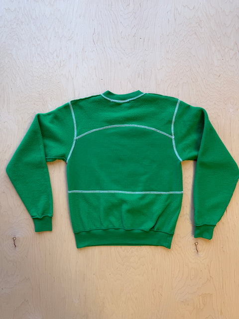 Notre Dame Flipped Panel Crewneck Sweatshirt- Green
