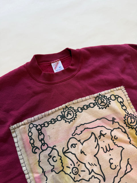 Eduardo Soto x AWE Crewneck Sweatshirt- Burgundy