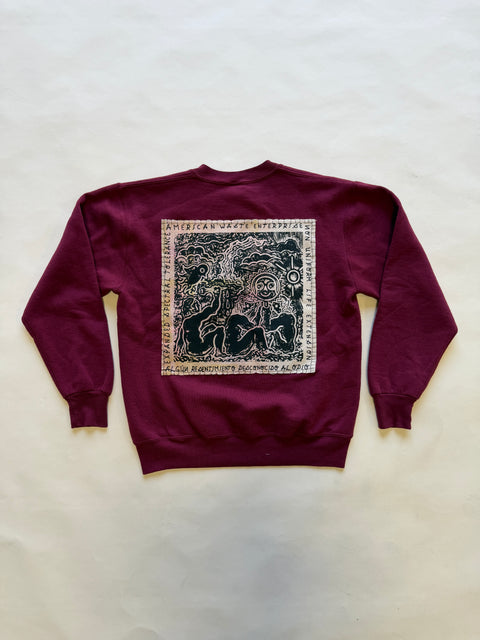 Eduardo Soto x AWE Crewneck Sweatshirt- Burgundy