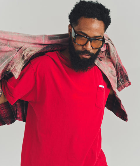 AWE Solid Pocket T-Shirt Red