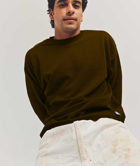 Solid Sweatshirt Brown