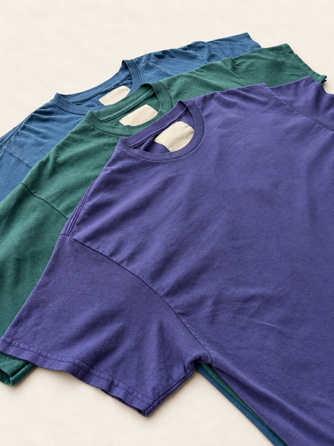 Blue Haze Bleached Down T-Shirt 3-pack — angled; colors and garments vary by pack
