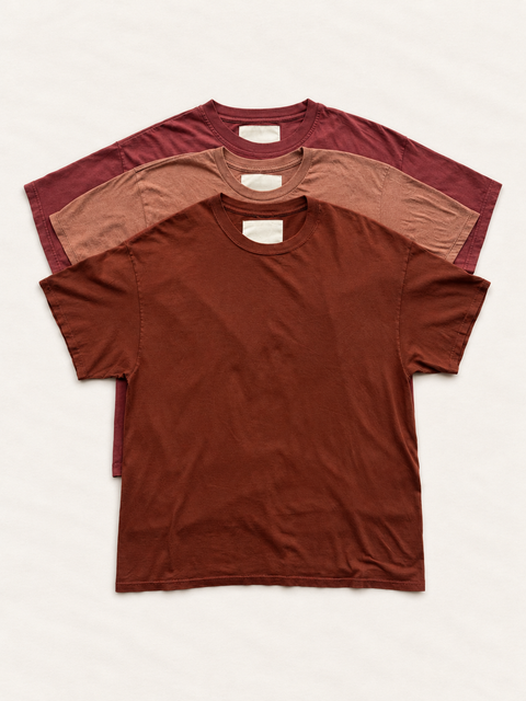 Sunspill Bleached Down T-Shirt 3-pack — group; colors and garments vary by pack